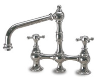 Tower - High-Arc Bridge Faucet with Metal Side Spray